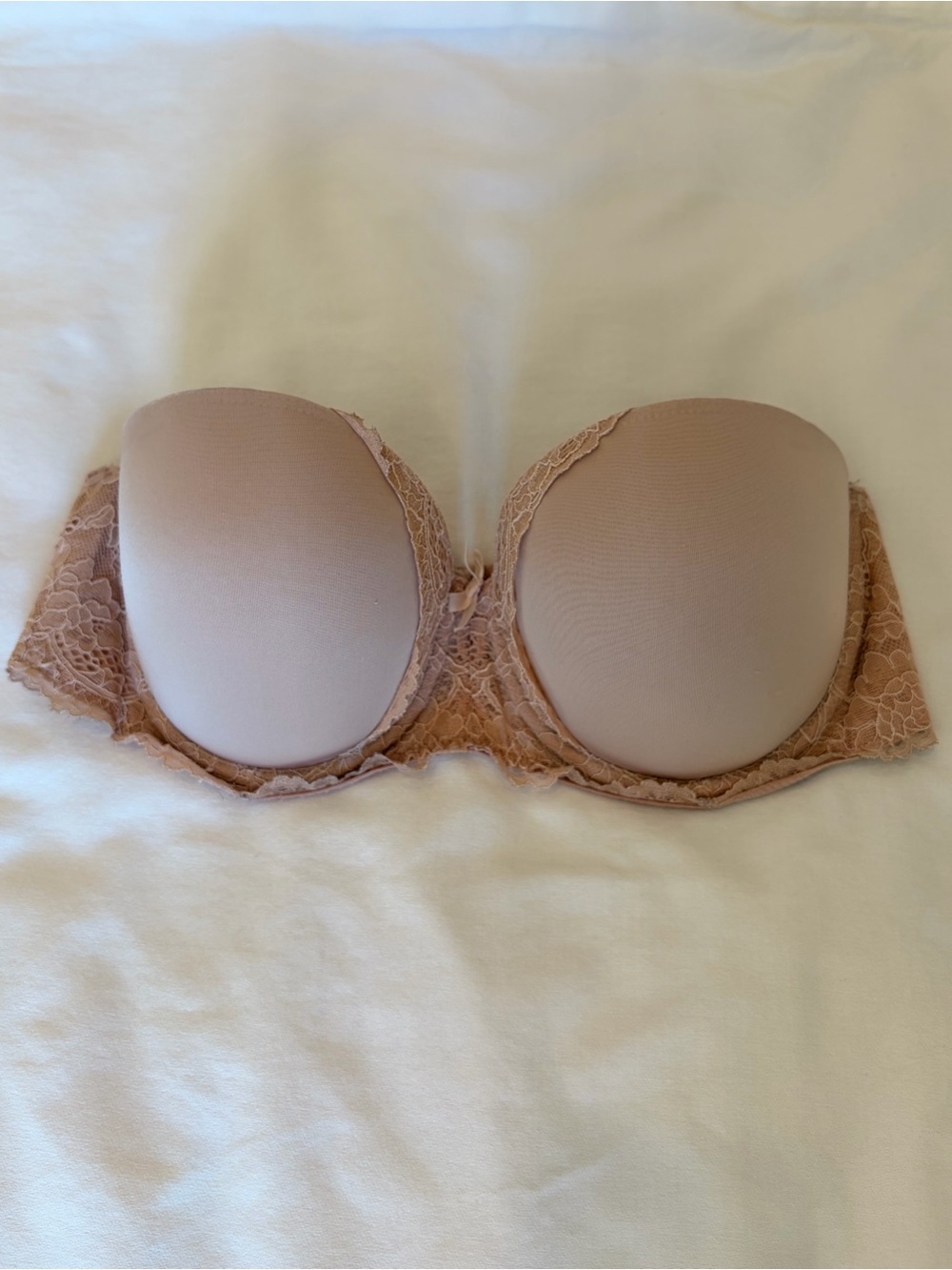 Victoria's Secret Nude Lace Strapless Bra - 34D